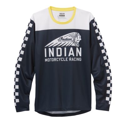 T-SHIRT MANCHE LONGUE INDIAN HOMME "MEN'S RACING CHECKERED MX T-SHIRT NAVY"